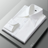 Haut de gamme Vintage affaires chemise formelle Style italien printemps Gentleman col Empire chemise ajustée avec sténopé tenue décontractée