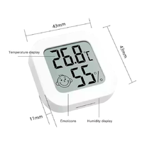 Termometer higrometer Digital LCD, termometer elektronik portabel Mini LCD untuk kamar bayi