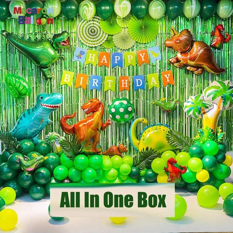 Set de décoration type dinosaure pour anniversaire, soirée avec thème dinosaure, cadeaux parfaits pour votre enfant, 92 pièces, KK887