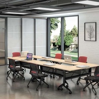 LEADCOM LS- 4-6A Mobilier de bureau, table de formation pliable et mobile, table de réunion, table de conférence avec étagère, structure de table
