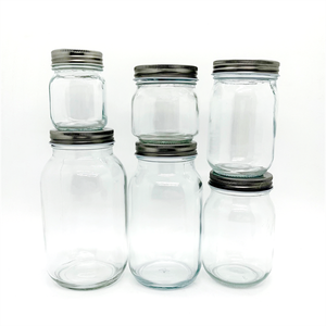 Gran oferta, venta al por mayor, 4oz, 8oz, 16oz, tarro de albañil de vidrio transparente de boca ancha, tarro de almacenamiento de alimentos para conservas con tapa de Metal, <span class=keywords><strong>precio</strong></span> más bajo - Product Image 6