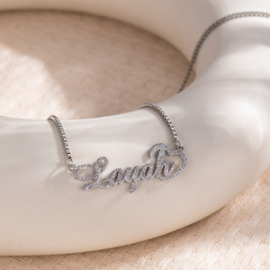 CAIOOCHE Joyería de Moda Personalizada al por Mayor, Collares con Colgante de Cadena Brillante de Acero Inoxidable con Nombre Personalizado, Regalo para el Día de la Madre - Product Image 4