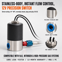 Vanne solénoïde Wanray 1/4" NPT en acier inoxydable pour gaz azote 12V DC normalement fermée, vanne électrique haute pression