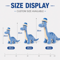 Peluche Dinosaure Bleu Personnalisée, Jouet en Peluche Brontosaurus Doux, Design Décoratif, Faible MOQ, Services OEM ODM, Fournisseur Direct