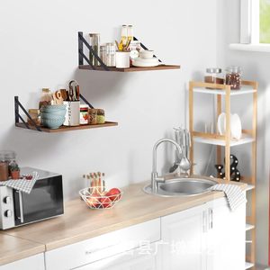 <b>Wall</b> <b>Mounted</b> Wooden Storage Rack Brown Rectangle Durable Multipurpose For Bedroom <b>Wall</b> <b>Shelves</b> - Product Image 4