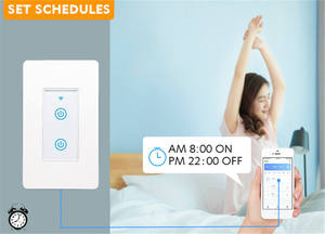 XZJ Huidige Waterdichte PC Materiaal <span class=keywords><strong>3</strong></span>-weg US Smart Home Smart Life App <span class=keywords><strong>2</strong></span>.4GHz WiFi Spraakgestuurde Slimme Lichtschakelaar 10A Max - Product Image 4