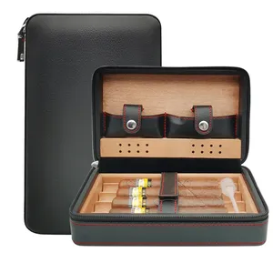 Accessori personalizzati personalizzati per il fumo di lusso in pelle sintetica accessori per sigari personalizzati Humidors custodia per sigari in pelle da viaggio