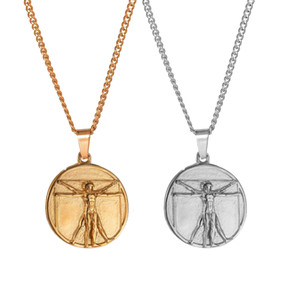 Colgante de acero inoxidable para hombre, joyería mitológica minimalista para hombre, collar con colgante de San Cristóbal a la moda - Product Image 1