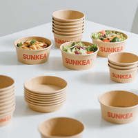 Boîte à salade jetable biodégradable et écologique, boîte à lunch en papier kraft personnalisée pour emporter