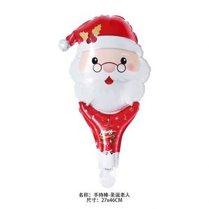 Christmas Cane Elk Snowman Hair Band Gift Cartoon Handheld Strike Stick Aluminum Foil <b>Balloons</b> Party Holiday Supplies - Product Image 4
