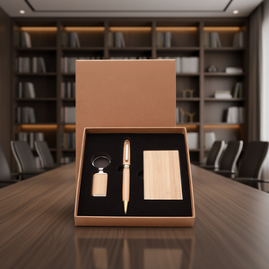 Runwood 2026 Coffret <span class=keywords><strong>Cadeau</strong></span> <span class=keywords><strong>d</strong></span>'Entreprise <span class=keywords><strong>de</strong></span> Luxe Personnalisé en Bois avec Logo, Porte-clés, Stylo, Boîte à Cartes, Articles Promotionnels pour Bureau et Entreprise, Nouvel An - Product Image 2