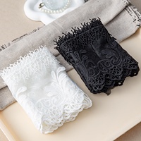 Dentelle en tulle de soie de lait à double grille de 16 cm de large, dentelle en maille brodée soluble dans l'eau pour la décoration de robes de mariée et de vêtements