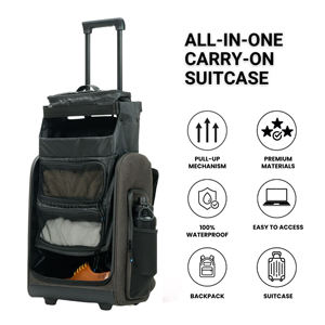 Pull Case Custom Business Travel Luggage Classic Style Oxford Material Water Resistant <b>Trolley</b> <b>Suitcase</b> Password Lock Double - Product Image 2