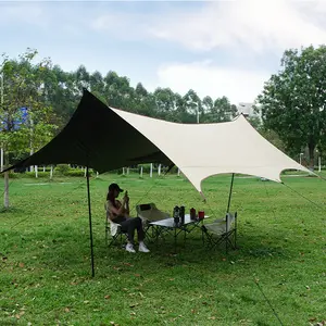 Großer Freiluft-Vordach Camping Picknick Angeln Sonnenblende regenfestes Zelt für Reisen rechteckiges Vordach