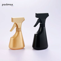 Bouteille plate en plastique PET pour pulvérisateur de nettoyage anti-buée, 350 ml, 450 ml, rechargeable, pompe à gâchette 28 mm, pulvérisation continue, sérigraphiée