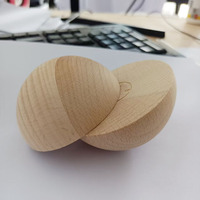 Demi-boule en bois de hêtre massif de 8 cm pour artisanat