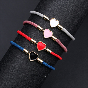 Tình Yêu Trang Sức Vòng Tay Phụ Nữ <span class=keywords><strong>Clasp</strong></span> Zircon Dây Milano Dây Kéo Nhiều Màu Heart <span class=keywords><strong>Bracelet</strong></span> Điều Chỉnh - Product Image 2
