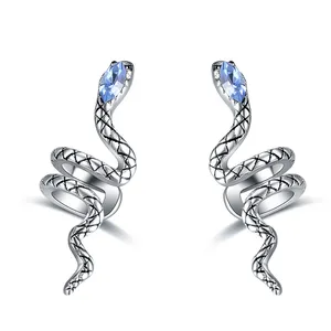 Vendita calda gioielli personalizzati di alta qualità Zirconia cubica 925 Sterling Silver Clip orecchio serpente su orecchini