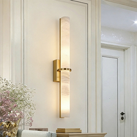 Applique murale LED moderne en marbre, corps en cuivre, lumière blanc chaud 3000K, pour la maison et le bureau