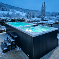 Piscine à débordement rectangulaire extérieure de 8 mètres en acrylique américain, modèle unique OEM, avec fonction massage et drain.
