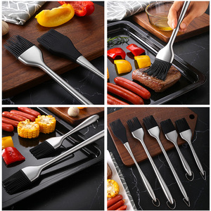 Brocha de Silicona y Acero Inoxidable con Mango Largo, Resistente al Calor, para Barbacoa, Cocina, Repostería, Aceite y Mantequilla, Opciones 304 y 430 - Product Image 5