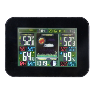 Đồng hồ đo kỹ thuật số Đồng hồ theo dõi Dự báo thời tiết trạm cảm biến nhiệt độ và độ ẩm tương đối với máy đo độ ẩm Pin - Product Image 2