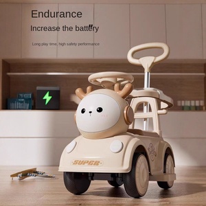 Voiture électrique à 4 roues pour enfants, jouet à pousser avec poignée, musique et lumières - Product Image 5