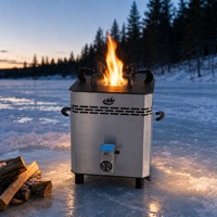 Poêle à gazéification de bois haut de gamme en acier inoxydable, combustion propre sans fumée pour la vie en extérieur en hiver