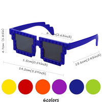 Bon marché Fun Glasses Block Mania Building Block Lunettes avec briques pour fournitures de carnaval Lunettes de bas et de fête d'anniversaire