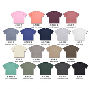 Camiseta de Manga Corta para Hombre, 100% Algodón Lavado, Corte Regular, Cuello Redondo, Color Sólido, Estilo Casual, Anti-Pilling, Diseño Liso - Product Image 1