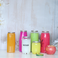 MAYSURE 350ml PET Transparent Boisson Gazeuse Peut Vider En Plastique Transparent Soda Eau Boisson Jus Peut avec Couvercle Facile À Ouvrir
