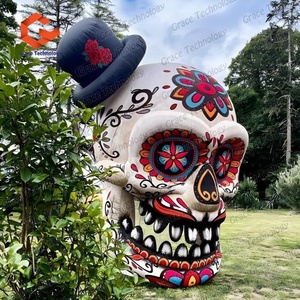 Esqueleto Inflable de Halloween, Cabeza de <span class=keywords><strong>Zombie</strong></span> Inflable con Luz LED para Decoración de Festivales - Product Image 3