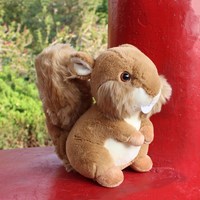 Peluche Écureuil Réaliste pour Enfants, Remplie de Coton PP, Cadeau d'Anniversaire, Anti-Stress, Lavable