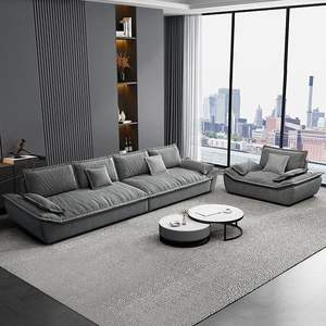 इतालवी आधुनिक शैली न्यूमलिस्ट सोफा आधुनिक डिजाइन आरामदायक कपड़े सोफे लिविंग रूम एल आकार सोफा लिविंग रूम - Product Image 6