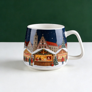 Ensemble de tasses à café en céramique de Noël allemandes - Tasses de 14 oz avec motifs Marché de Noël, <span class=keywords><strong>Pain</strong></span> <span class=keywords><strong>d</strong></span>'<span class=keywords><strong>épices</strong></span> et Vin chaud - Product Image 2