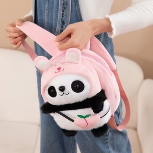 Sac à dos en peluche Panda Botu en gros, nouveau modèle, jouet en peluche pour enfants, sac à dos de dessin animé porte-bonheur, animal en coton rembourré pour enfants - Product Image 6