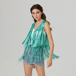 <span class=keywords><strong>เสื้อกั๊ก</strong></span>คาร์ดิแกนปักเลื่อมสำหรับผู้หญิงใหม่ฤดูใบไม้ผลิฤดูร้อนสไตล์<span class=keywords><strong>คาวบอย</strong></span>ตะวันตก - Product Image 3