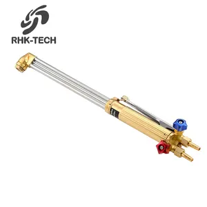 RHK Heavy Duty Constant Pressure British Type Stainless Steel Oxygen Acetylene Flame Gas Cutting Torch with Brass Cutting Nozzle