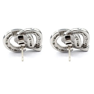 Fabricant de bijoux fins conception populaire en forme de coeur or blanc 18 carats véritable diamant en forme de coeur boucles d'oreilles pour dame de bureau - Product Image 3