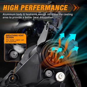 Un ensemble de phares LED, faisceau haut et bas, clignotants, feux de jour DRL pour YAMAHA <span class=keywords><strong>RAPTOR</strong></span> YFZ 450 450R <span class=keywords><strong>Raptor</strong></span> 700 700R - Product Image 6