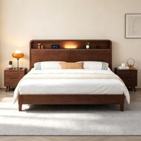 Ensemble de meubles de chambre à coucher Dilanto en bois, lit plateforme double moderne, design minimaliste, écologique, durable, confortable