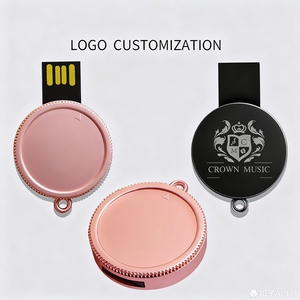 低价金属圆形硬币形u盘，带定制标志 - Product Image 6