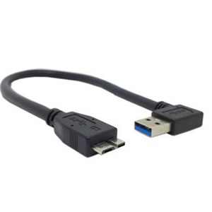 Câble USB 3.0 mâle vers <span class=keywords><strong>micro</strong></span> B mâle, personnalisé, crossover actif optique, bricolage, gauche, haut, bas, en forme de L, angle droit à 90 degrés - Product Image 1