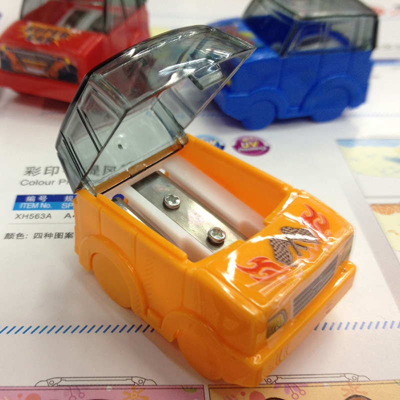 cartoon silicone pencil sharpener car bike vehicle