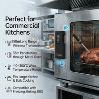 Thermomètre numérique sans fil longue portée pour barbecue en métal avec Bluetooth, étanche IP68, écran LCD, précision 1°C et application