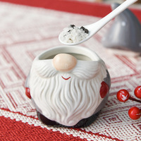 Ensemble de pots à condiments créatifs en céramique style Père Noël, inspiré de l'Instagram, style nordique, avec couvercles