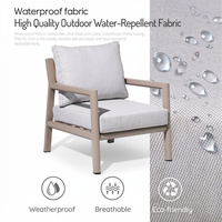 Meiqi Delman Zweisitzer Aluminium-Legierung Outdoor-Sofa-Set mit Hochdichte-Schaumstoffkissen Modernes Design Rostfrei & Umweltfreundlich