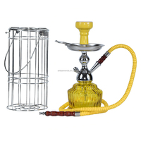 Set Lengkap Hookah Shisha Portabel dengan Batang Paduan Seng dan Kaca Maya, Teknik Buram