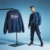 Ensemble streetwear assorti, sweat-shirt à capuche surdimensionné et pantalon de survêtement avec lettres personnalisées brodées, pour hommes