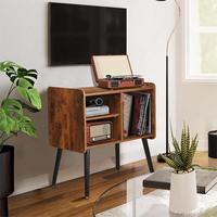 Grand support de tourne-disque avec rangement, meuble de disques en vinyle pour le salon, la chambre et le bureau, support de platine vinyle du milieu du siècle
